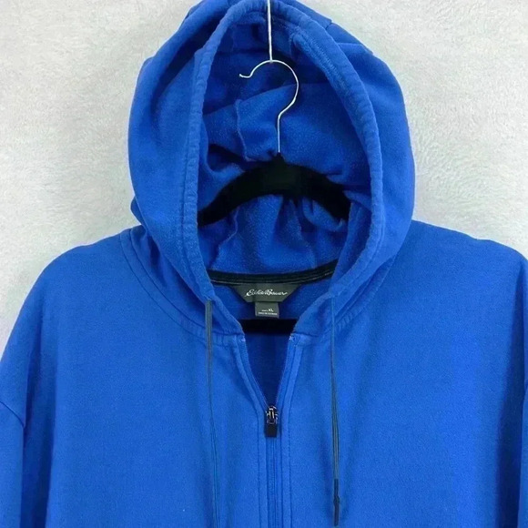 Eddie Bauer Men’s Hoodie Sweatshirt Size XL Blue Front Full Zip Closure - Picture 2 of 9